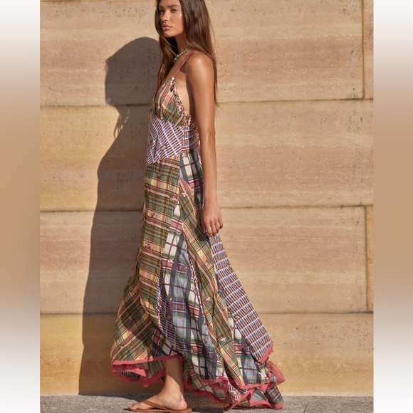 Free People Prairie Dust Embroidered Patchwork Maxi Dress in Fall Combo - Picture 2 of 10